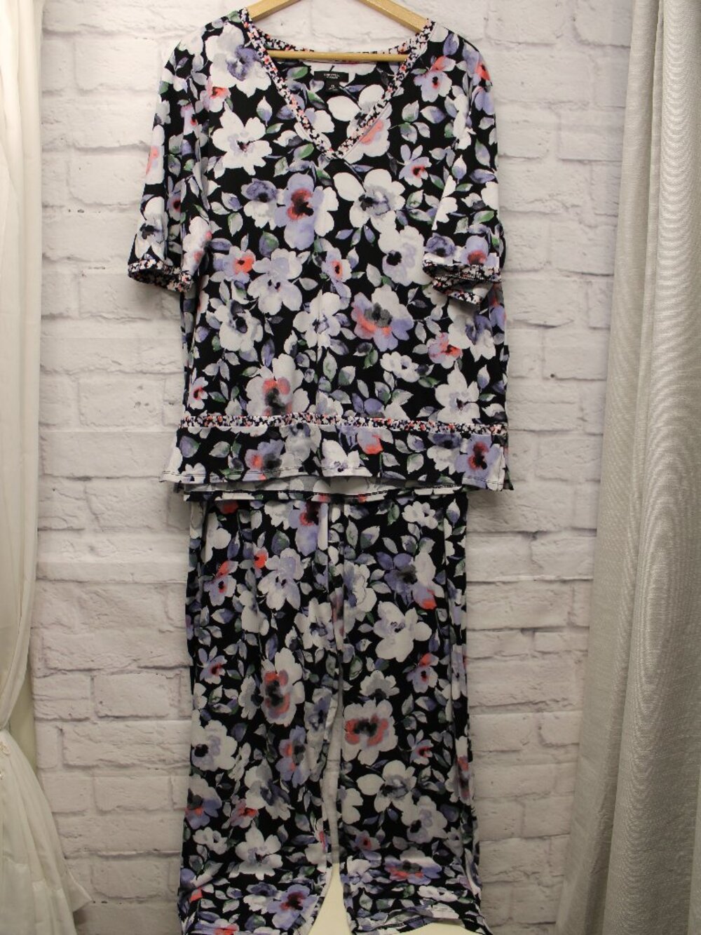 Simply Vera Wang Extra Large Pajama Set Bold Floral Comfort Loungewear Summer